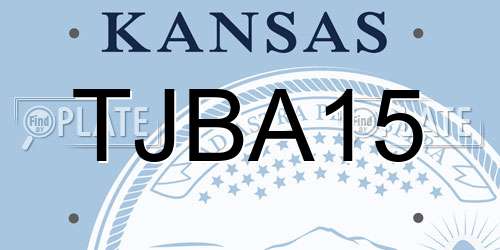 TJBA15 Kansas License Plate