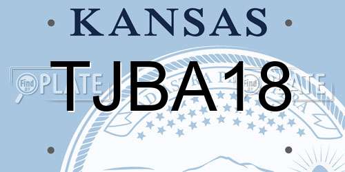 TJBA18 Kansas License Plate