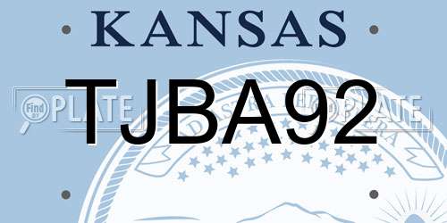 TJBA92 Kansas License Plate