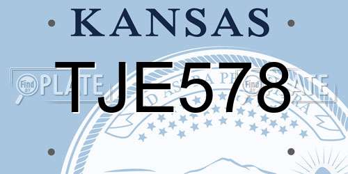 TJE578 Kansas License Plate