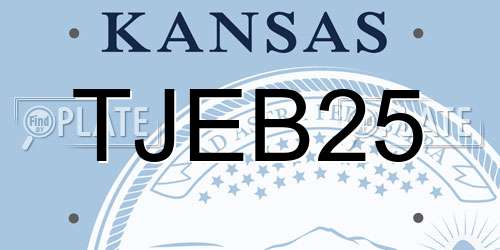 TJEB25 Kansas License Plate