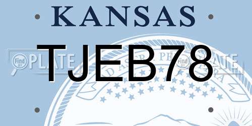 TJEB78 Kansas License Plate