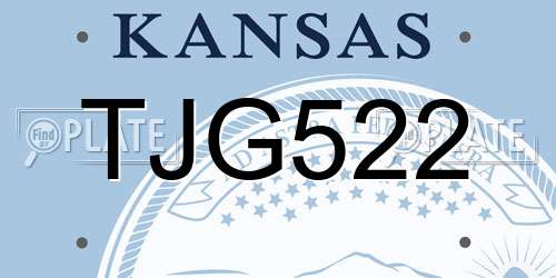TJG522 Kansas License Plate