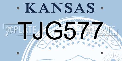 TJG577 Kansas License Plate