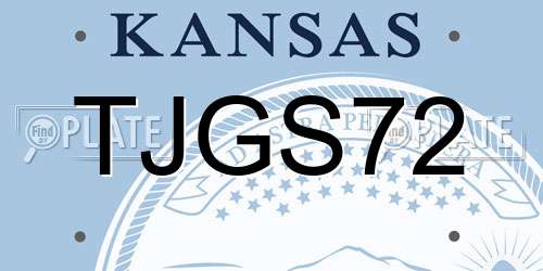 TJGS72 Kansas License Plate