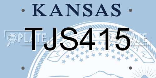 TJS415 Kansas License Plate