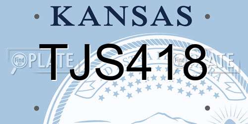 TJS418 Kansas License Plate