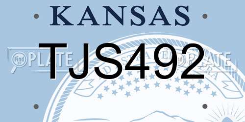 TJS492 Kansas License Plate