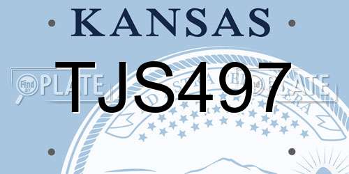 TJS497 Kansas License Plate