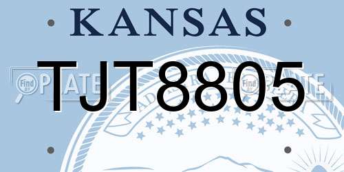 TJT8805 Kansas License Plate