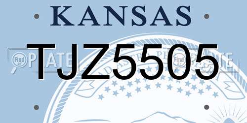 TJZ5505 Kansas License Plate