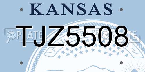 TJZ5508 Kansas License Plate