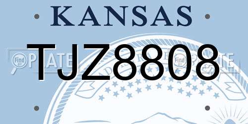 TJZ8808 Kansas License Plate