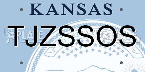 TJZSSOS Kansas License Plate
