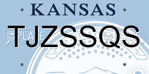 TJZSSQS Kansas License Plate