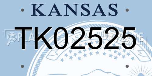 TK02525 Kansas License Plate