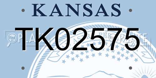 TK02575 Kansas License Plate
