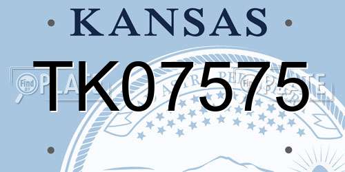 TK07575 Kansas License Plate