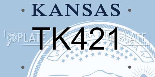 TK421 Kansas License Plate