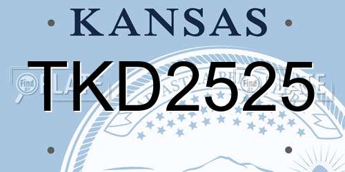 TKD2525 Kansas License Plate