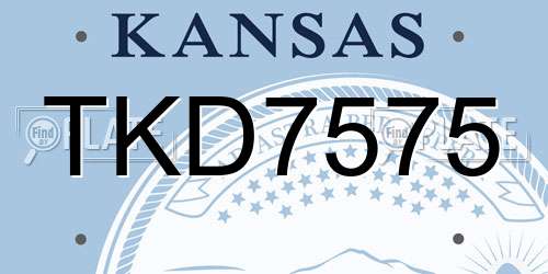 TKD7575 Kansas License Plate
