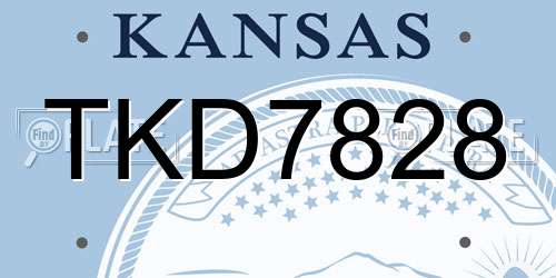 TKD7828 Kansas License Plate