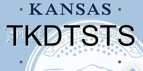 TKDTSTS Kansas License Plate