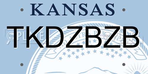 TKDZBZB Kansas License Plate