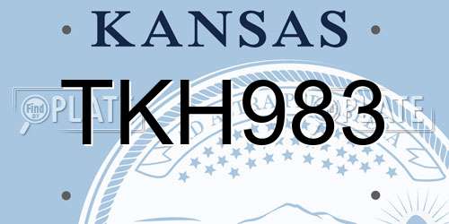 TKH983 Kansas License Plate