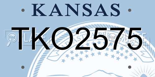 TKO2575 Kansas License Plate