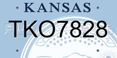 TKO7828 Kansas License Plate