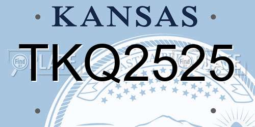TKQ2525 Kansas License Plate