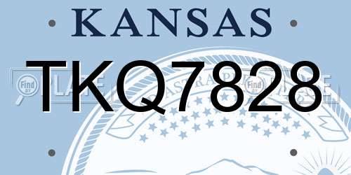 TKQ7828 Kansas License Plate