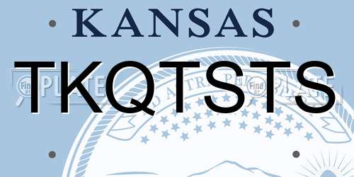 TKQTSTS Kansas License Plate