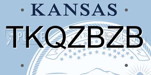 TKQZBZB Kansas License Plate