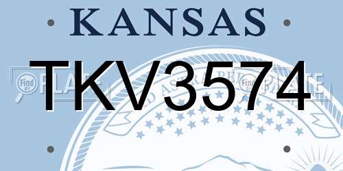 TKV3574 Kansas License Plate