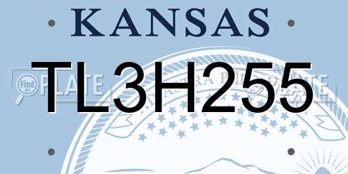 TL3H255 Kansas License Plate