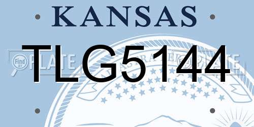TLG5144 Kansas License Plate
