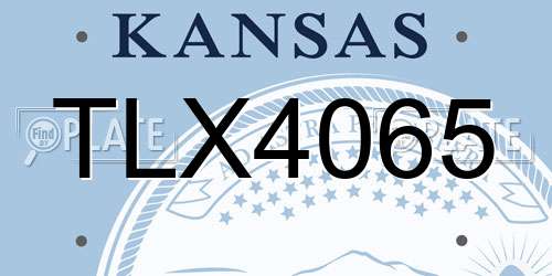 TLX4065 Kansas License Plate