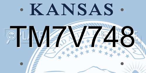 TM7V748 Kansas License Plate