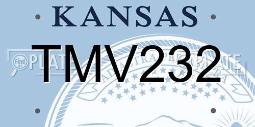 TMV232 Kansas License Plate