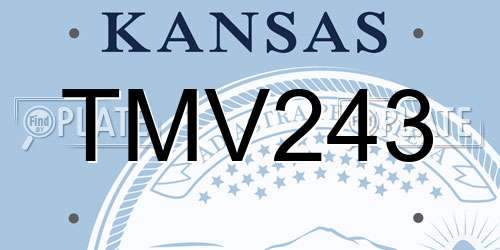 TMV243 Kansas License Plate