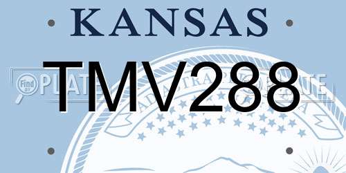 TMV288 Kansas License Plate