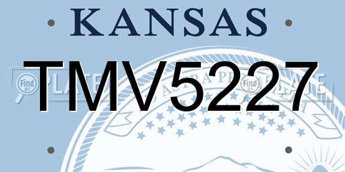 TMV5227 Kansas License Plate