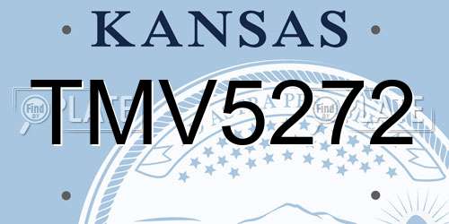 TMV5272 Kansas License Plate