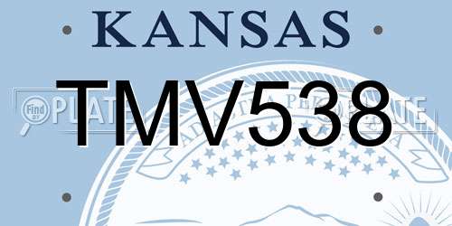 TMV538 Kansas License Plate