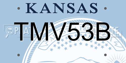 TMV53B Kansas License Plate