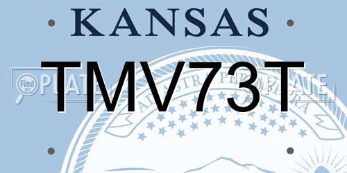 TMV73T Kansas License Plate