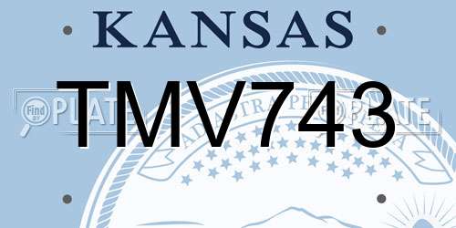 TMV743 Kansas License Plate