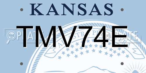 TMV74E Kansas License Plate